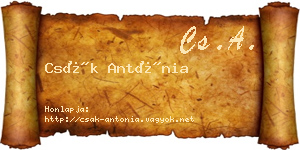 Csák Antónia névjegykártya