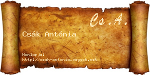 Csák Antónia névjegykártya